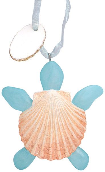 Ornament - Resin Ornament - Shell and Sea Glass Turtle