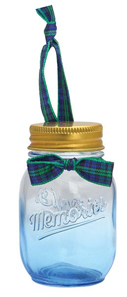 Ornament - Mason Jar Blue - Memories