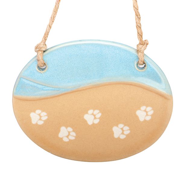 Ornament -  Ceramic Ornament - Wave Paw Prints