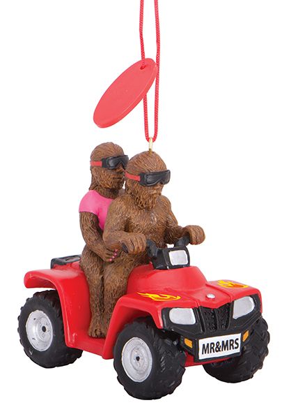 Ornament - Resin Ornament - Mr & Mrs Bigfoot On ATV