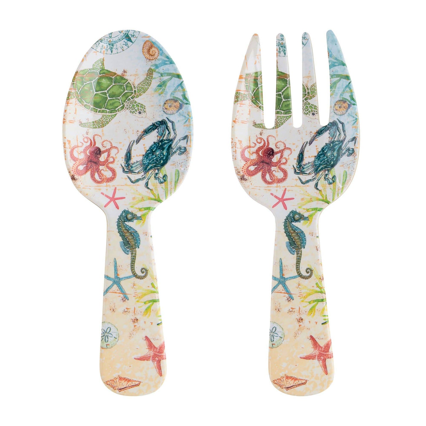 Salad Server - 2-Piece Sea life Melamine