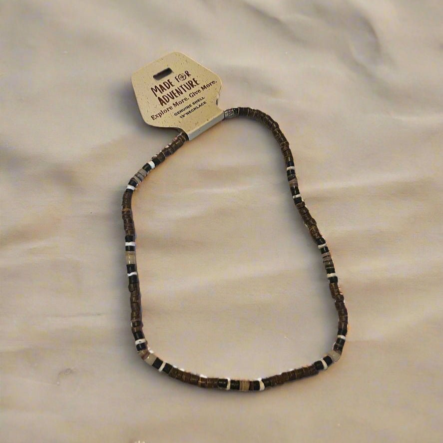Necklace - MAN 1607 - Brown Shell
