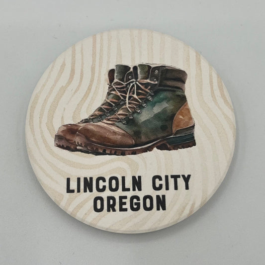 Car Coaster Hiking Boot Lincoln City Oregon