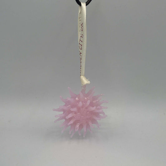 Ornament - Sea Anemone Pink Hand Blown Glass