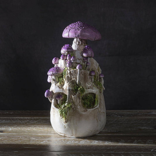 Figurine - Skull with Purple Mushroom