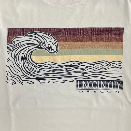 Unisex T-shirt Line Art Wave Parchment