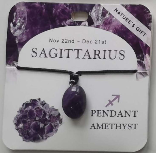 Pendant - Nature's Gift - Zodiac Amethyst - Sagittarius