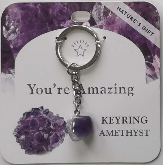 Keychain - Nature's Gift - Amethyst - Wishing Keyring