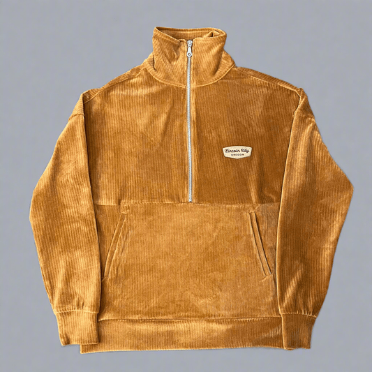 Velour 1/2 Zip Top - Rust