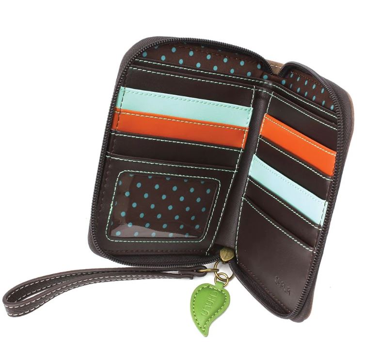 Zip Around Wallet Teal Dragonfly