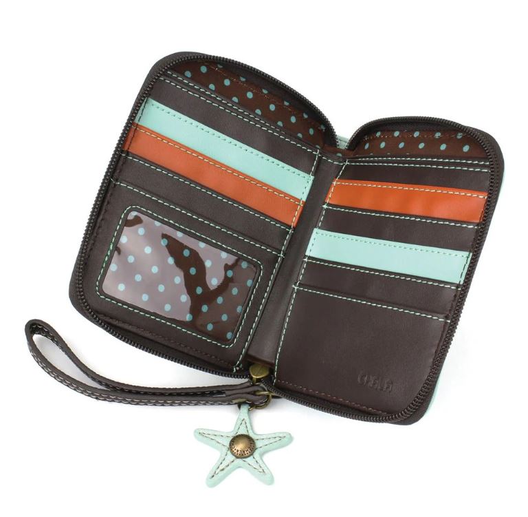 Zip Around Wallet Teal Mermaid A