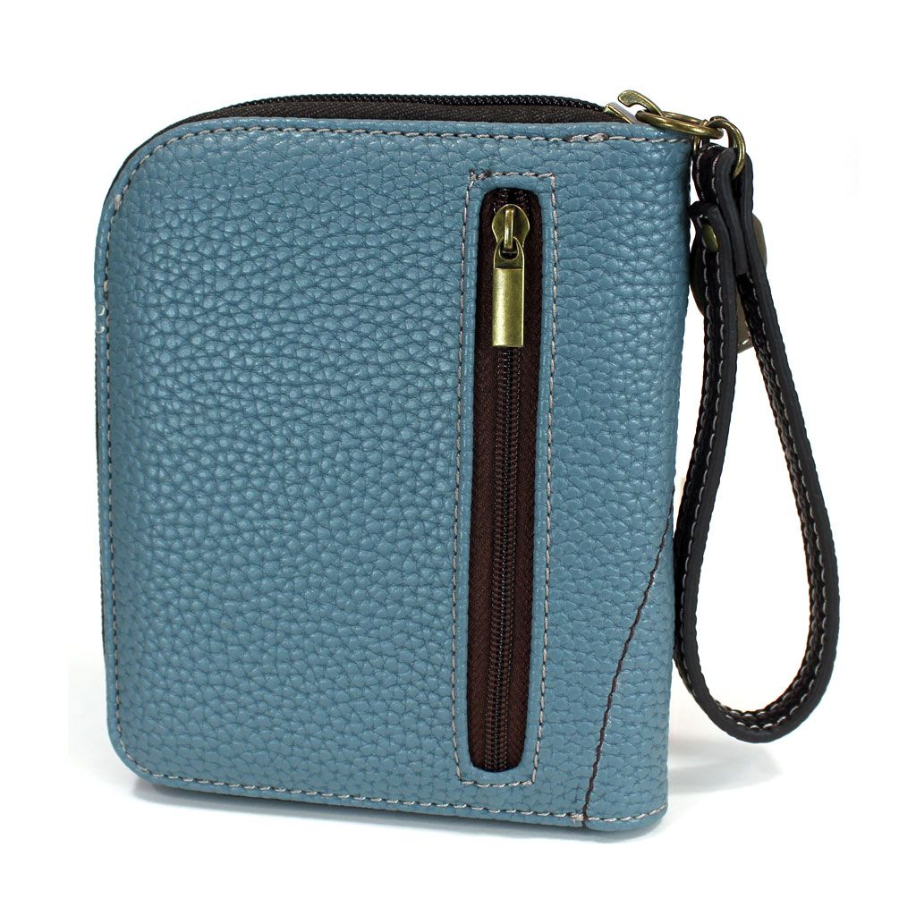 Zip Around Wallet Blue Fat Cat