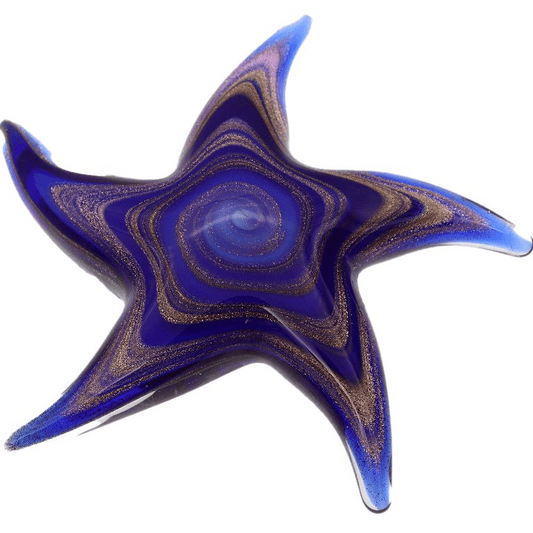 Glass Art - Blue & Gold Glass Starfish