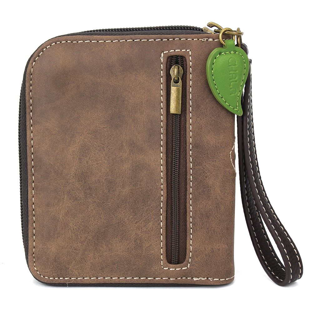 Zip Around Wallet Brown Sunflower