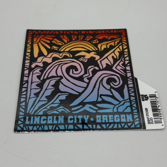 Sticker - Large sun and waves Lincoln City, Oregon