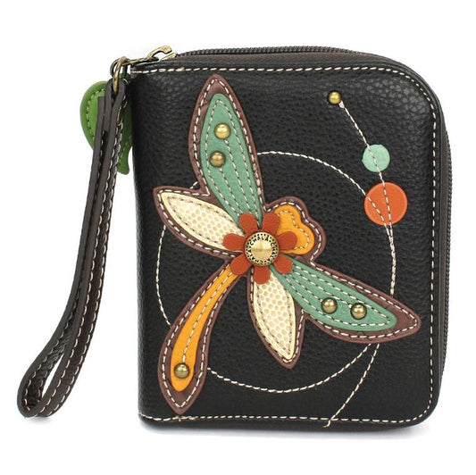 Zip Around Wallet Black Dragonfly