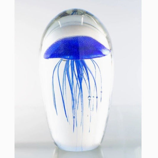 Glass Jellyfish 6 1/2”Navy Blue