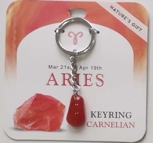 Keychain - Nature's Gift - Zodiac Carnelian - Aries