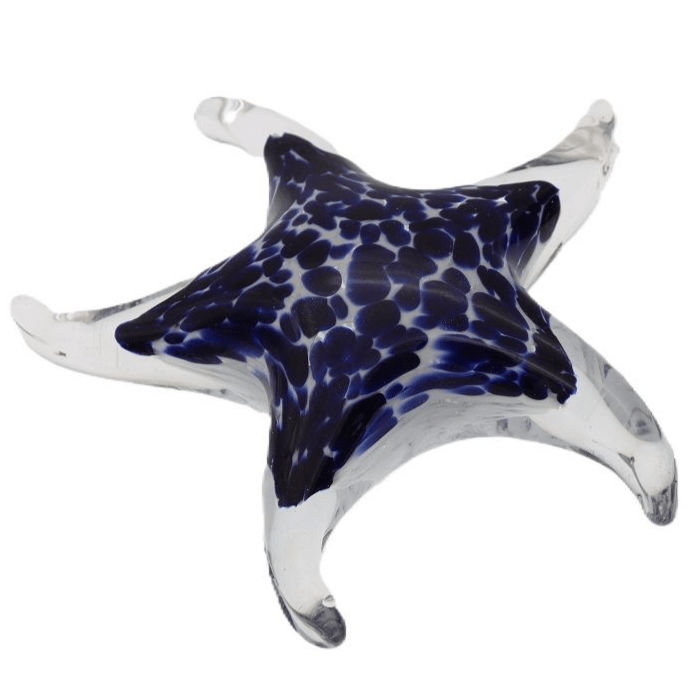 Glass Art - Dark Blue Glass Starfish