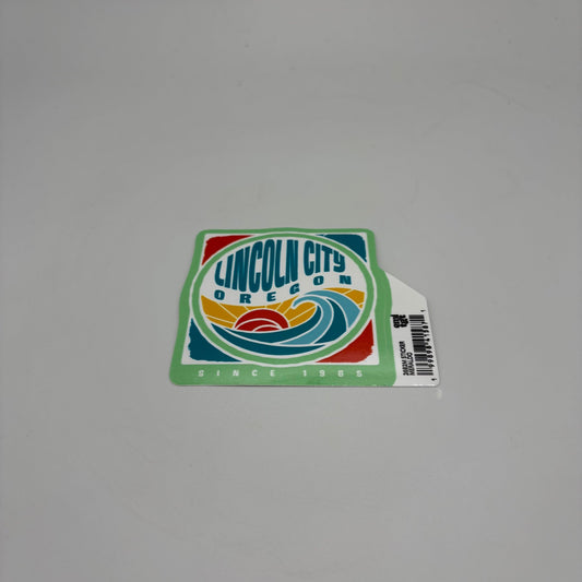 Sticker - Large Lincoln City, Oregon sun and waves since 1965