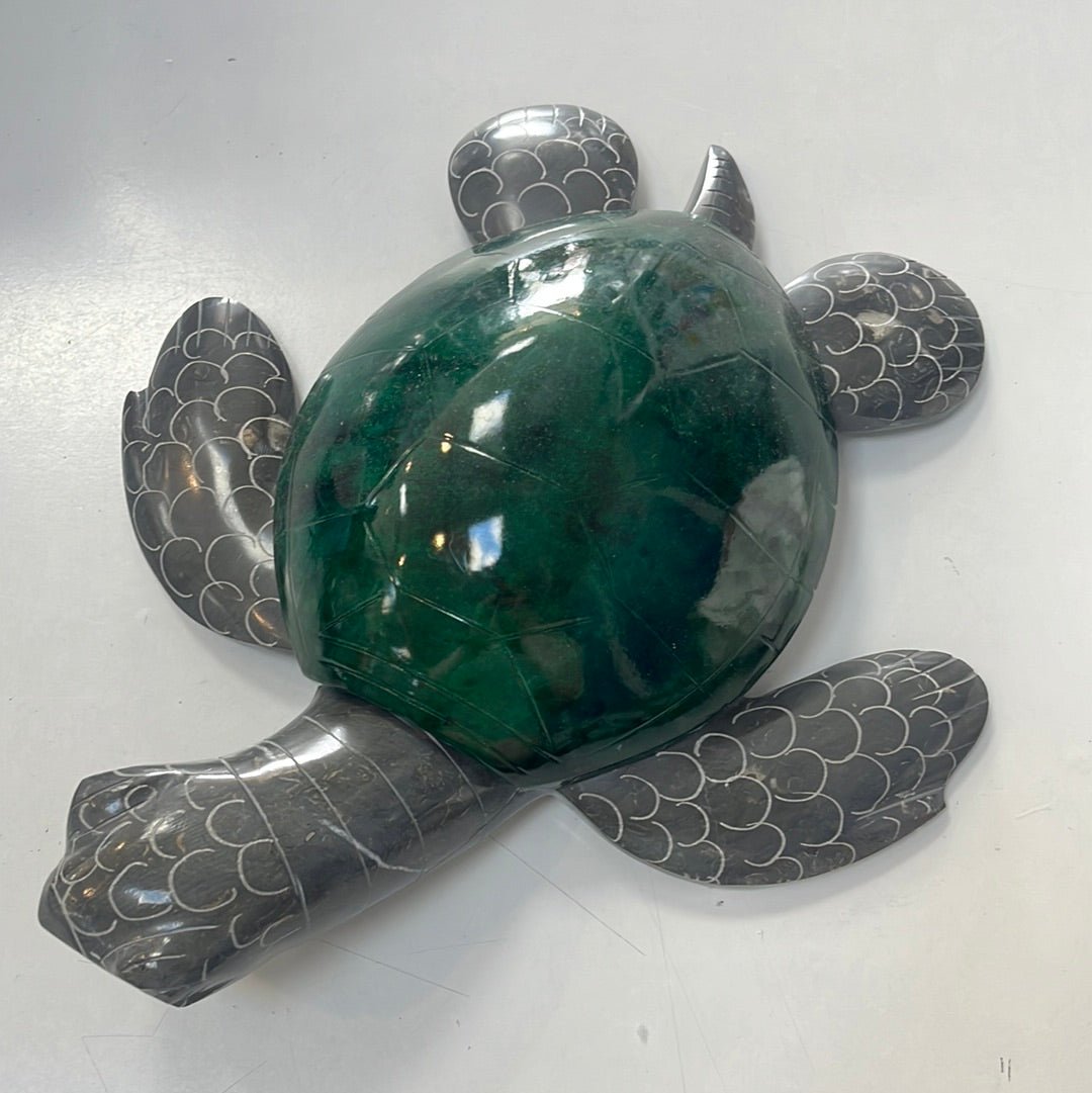 Green Marble Turtle 14"