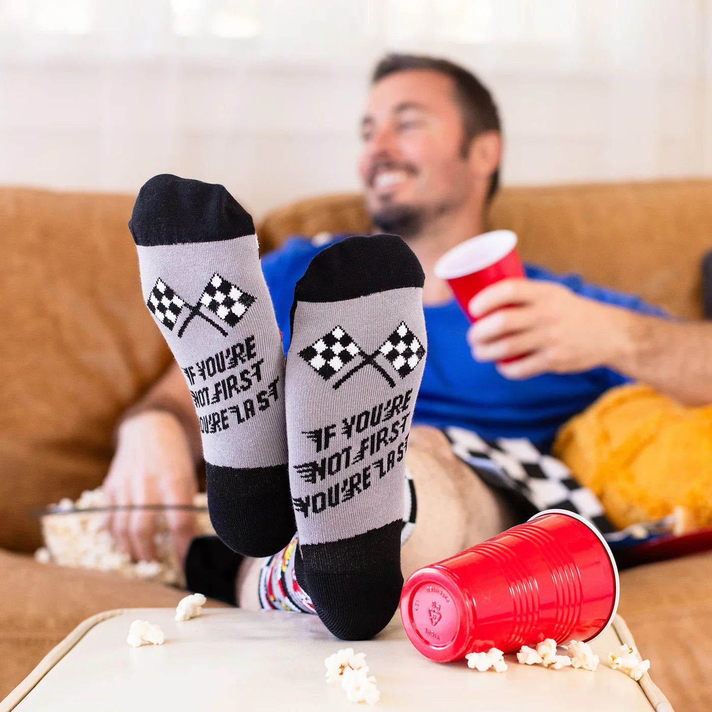Socks - Crew Length 'If You Not First, You're Last' Racing Socks