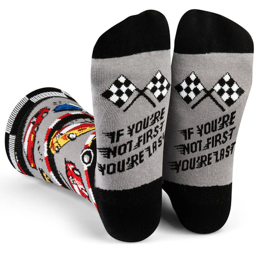 Socks - Crew Length 'If You Not First, You're Last' Racing Socks