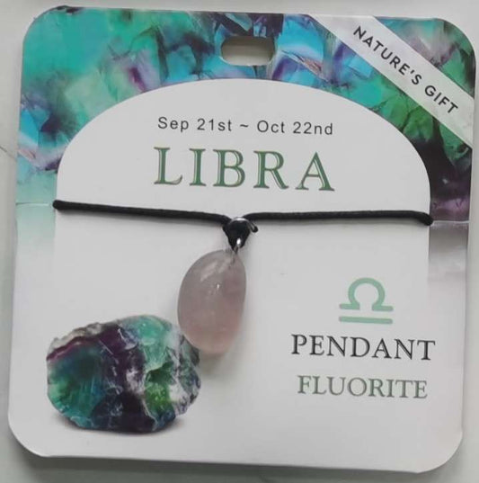 Pendant - Nature's Gift - Zodiac Fluorite - Libra