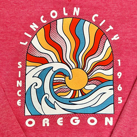 Crewneck Unisex Sweatshirt - Sun/Wave Red