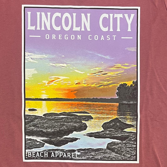 Ladies T-Shirt Poster Beach Rouge