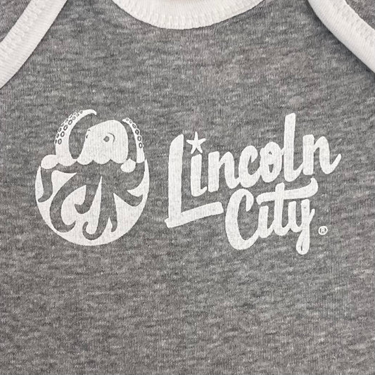 Infant Onesie Lincoln City Logo Grey
