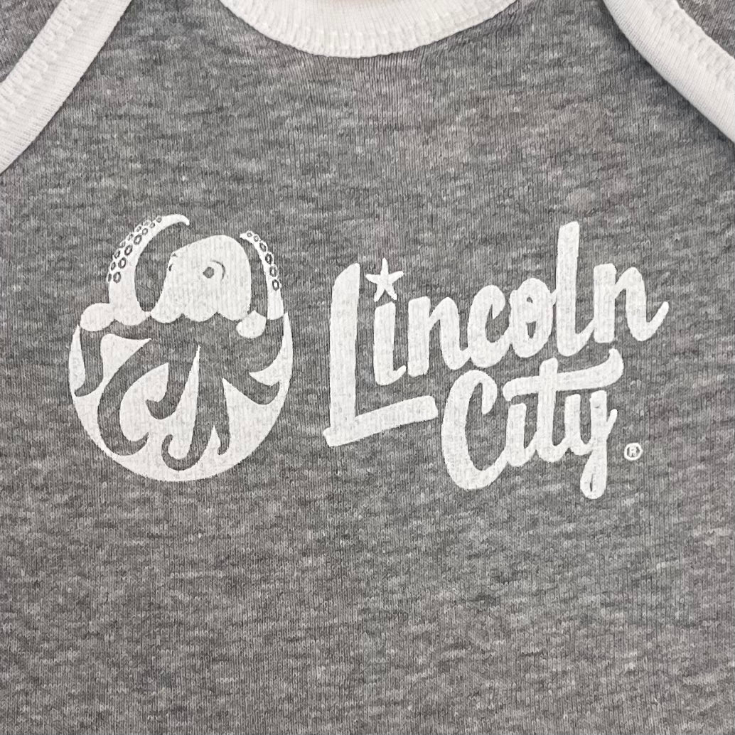 Infant Onesie Lincoln City Logo Grey
