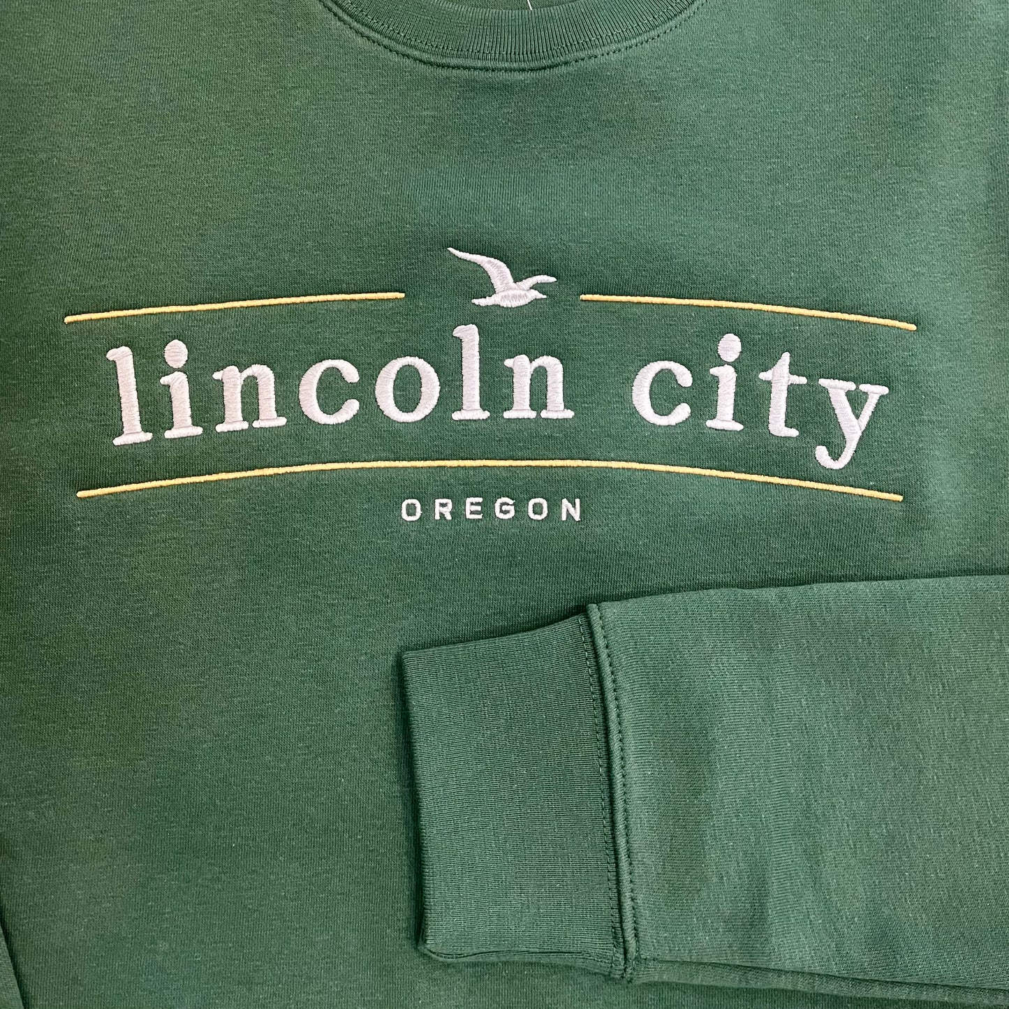 Apparel - Unisex Crewneck Lincoln City Oregon Team Crew Forest Green