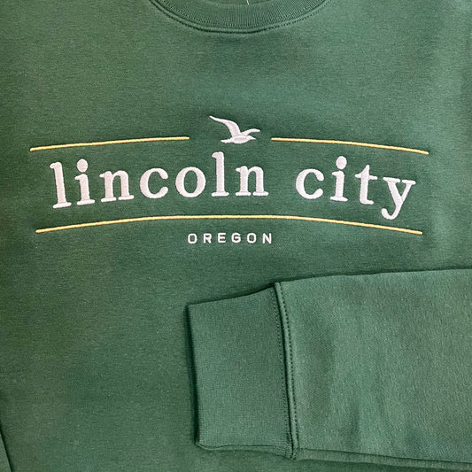 Apparel - Unisex Crewneck Lincoln City Oregon Team Crew Forest Green