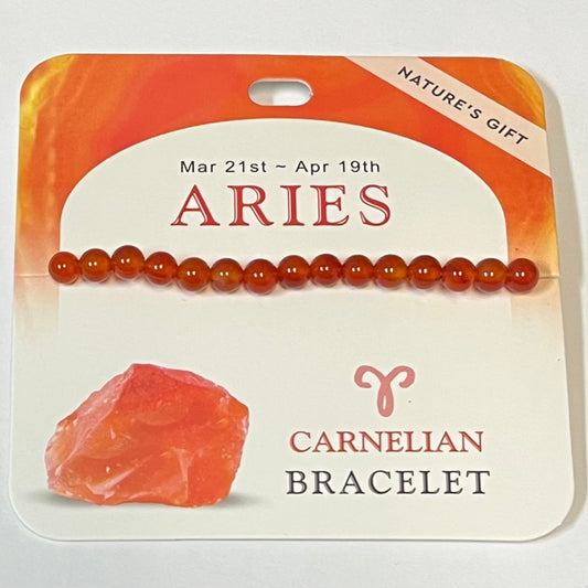 Bracelet - Nature's Gift - Zodiac Carnelian - Aries