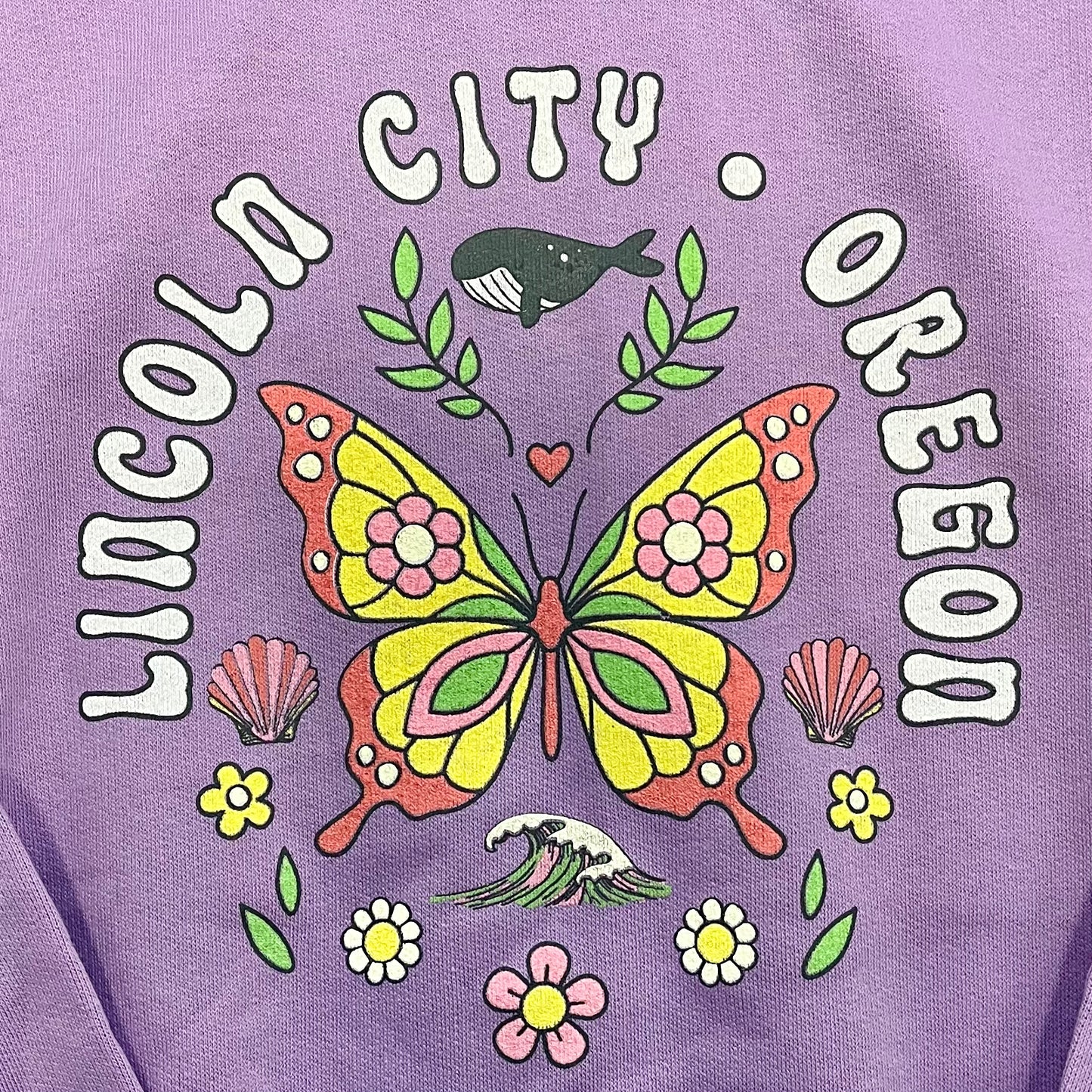 Youth Hoodie Butterfly Wave Lavender