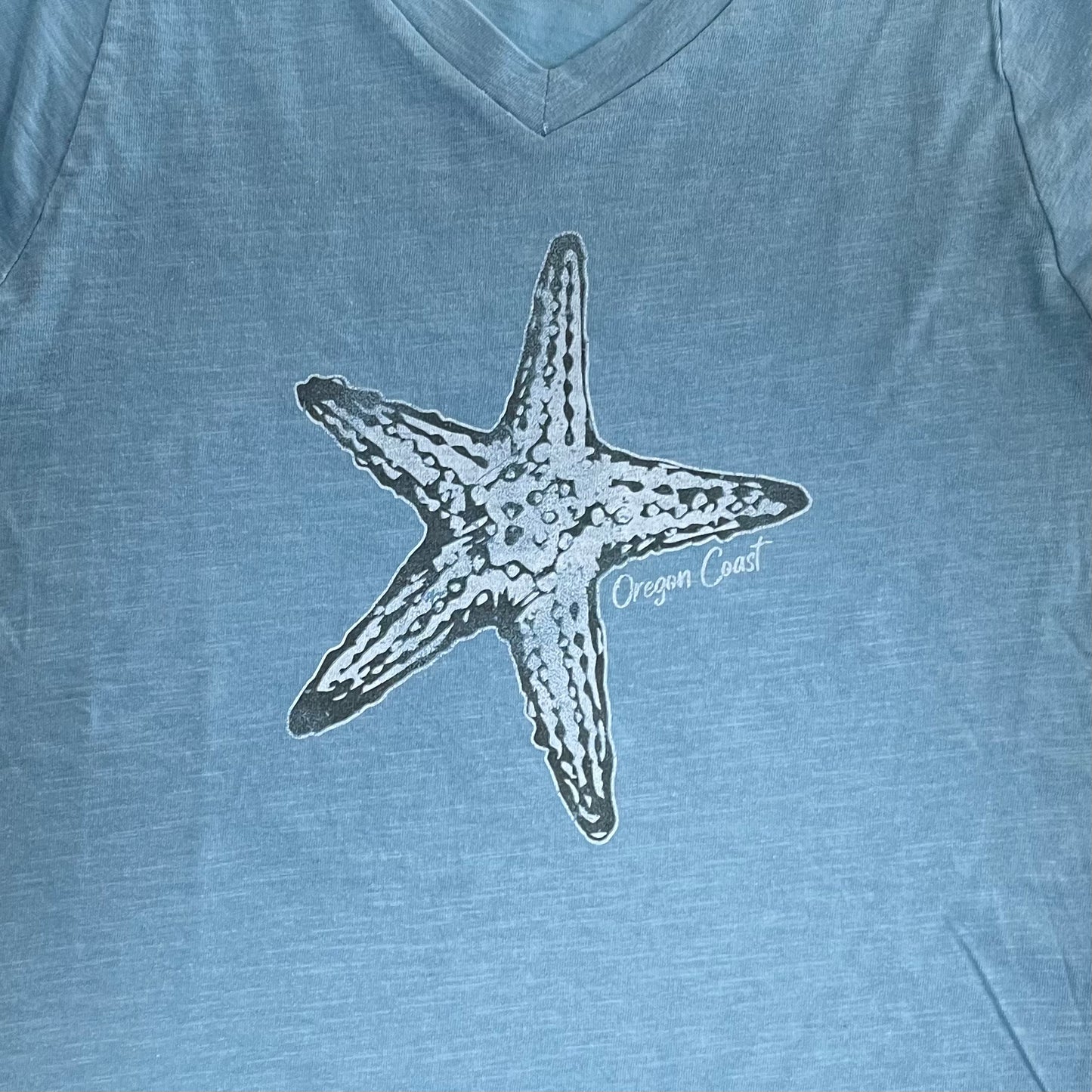 Ladies T-Shirt Foolish Sea Star Dusty Blue