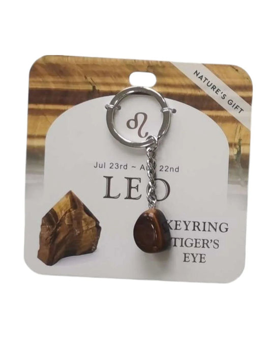 Keychain - Nature's Gift - Zodiac Tiger's Eye - Leo