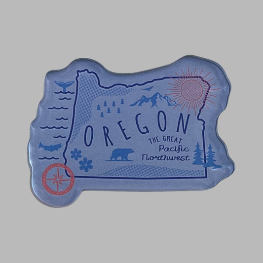 Magnet - Acrylic Oregon Map