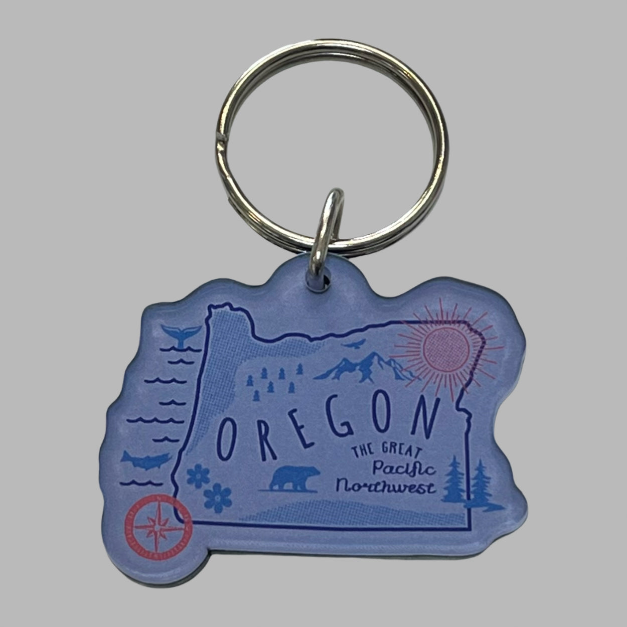 Keychain - Acrylic Oregon Map PNW