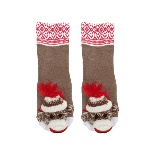 Kids Slipper Socks Aztec Monkey