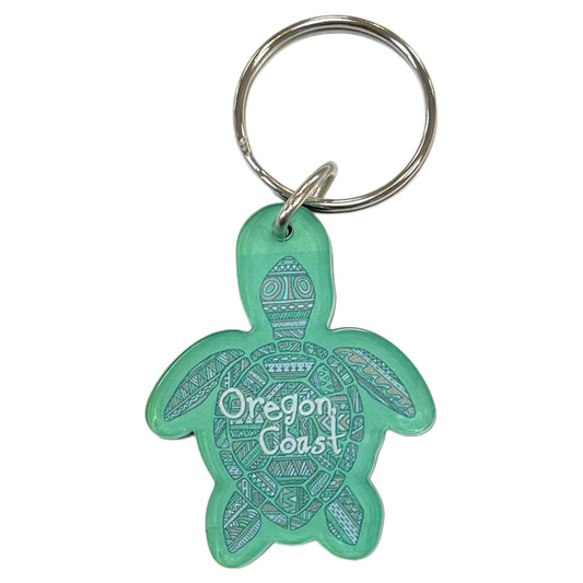 Keychain - Turtle Tribal Look Oregon Coast