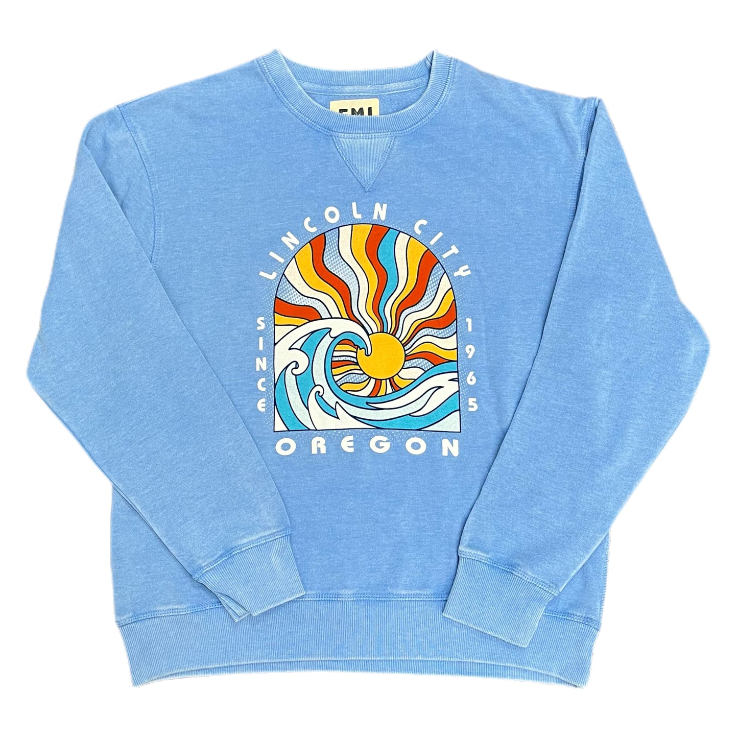 Crewneck Unisex Sweatshirt - Sun/Wave Blue