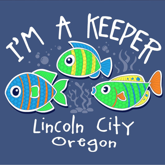 Apparel - Infant T-Shirt I'm a Keeper Fish Blue/Pink