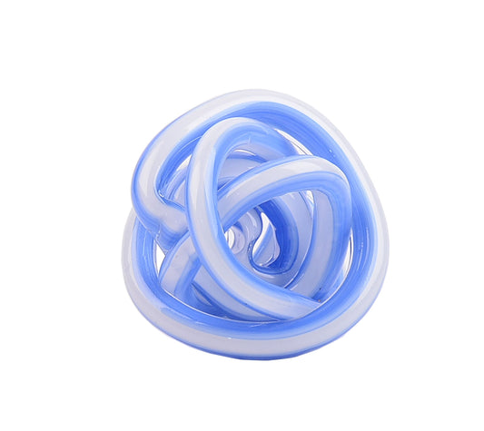 Glass Art - 2 Toned Knot Blue & White