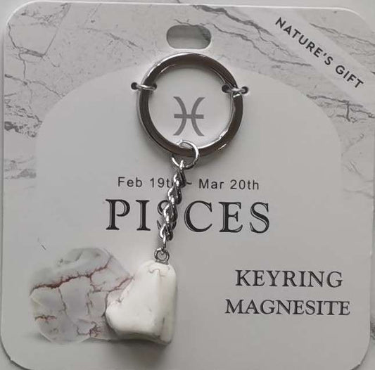 Keychain - Nature's Gift - Zodiac Magnesite - Pisces