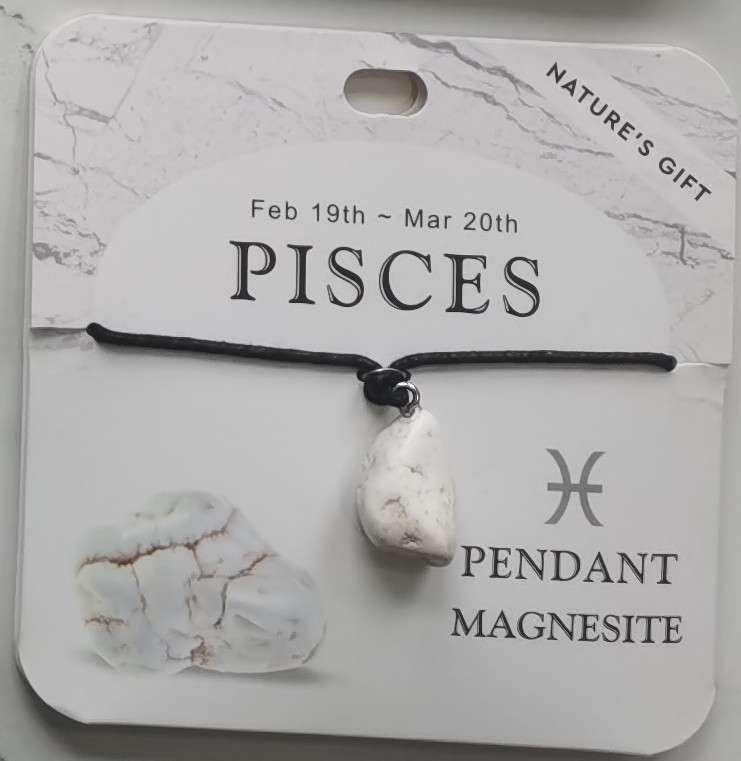 Pendant - Nature's Gift - Zodiac Magnesite - Pisces