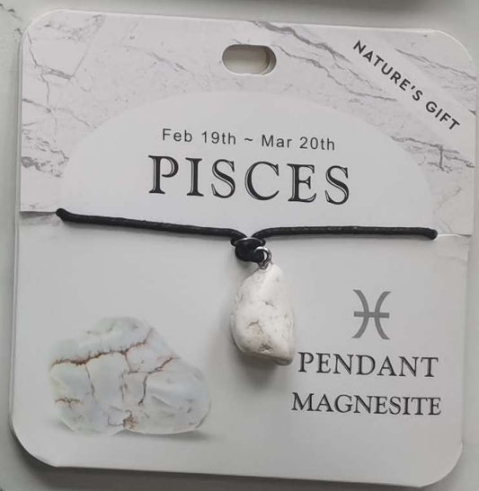 Pendant - Nature's Gift - Zodiac Magnesite - Pisces