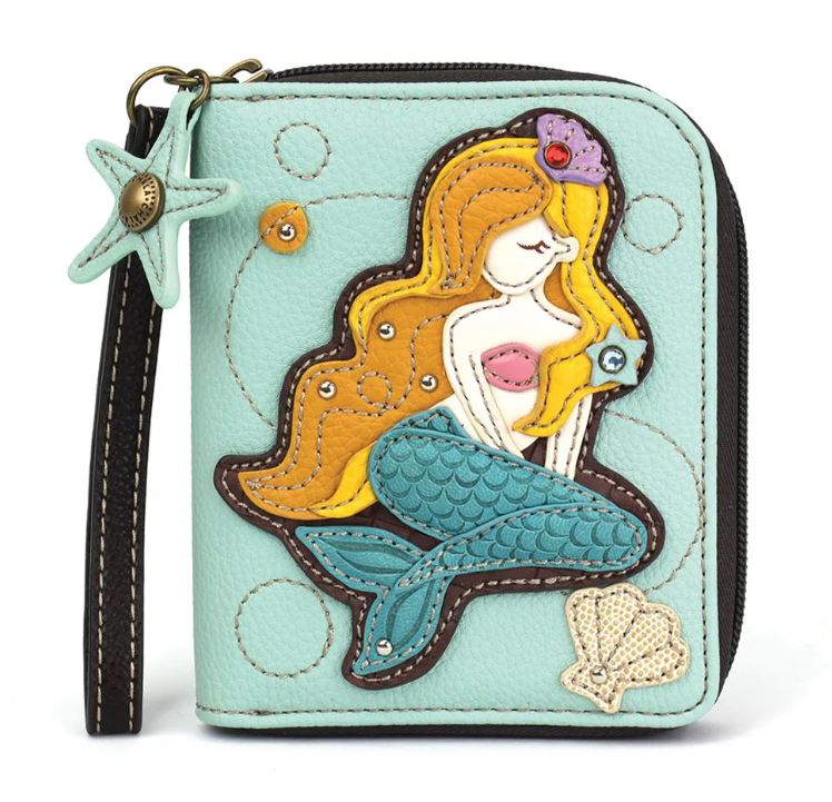 Zip Around Wallet Teal Mermaid A