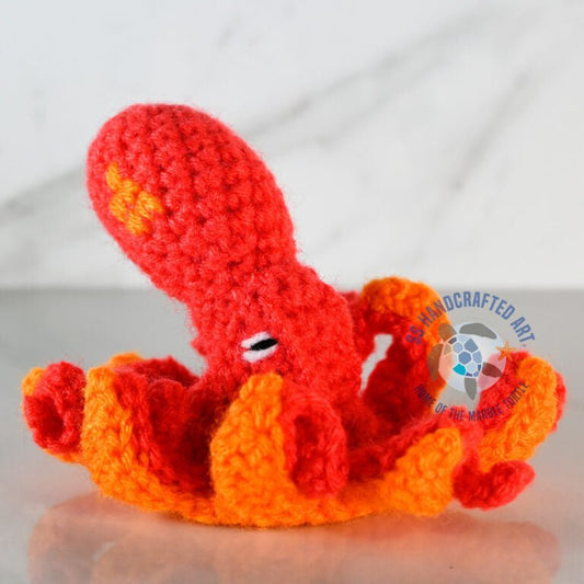 Red Octopus Crocheted Stuffed Animal